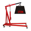Red Mobile 1 Ton Folding Hydraulic Engine Mechanics Crane Hoist Lift Jack Stand