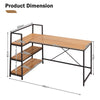L-Shaped Corner Computer Desk Study Writing Table Workstation with Storage Shelf