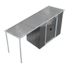 6.4x4ft Galvanized Metal Garden Storage Bike Tools Shed with Open Shed BBQ Party