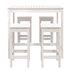 5 Piece Garden Bar Set White Solid Wood Pine T5O6