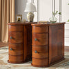 2PCS Wood End Table, Narrow Solid Side Table with 2-Drawer, No Assembly Required
