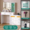 Dressing Table with LED Light Mirror Chest of Drawers Vanity Makeup Desk Bedroom