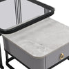 Nesting Coffee Table Side Table with Drawer High-Gloss Tabletop Square Set of 2
