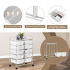 10-Drawer Storage Cart Home Organizer Storage Unit Trolley Utility Cart Clear