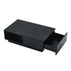 Modern Coffee Table with Storage Drawer Shelf Tea Table LED Light Livingroom