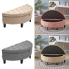 Upholstered Flip Foot Rest Storage Ottoman Window Seat End Stool PU/Velvet/Linen