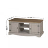 Corona TV Unit Grey Wax 2 Door 1 Shelf Media Unit Solid Pine
