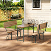 Outdoor Furniture Garden Lawn Folding Table Chair Soild Wood Backrest Bench Desk