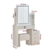 Dressing Table w/ LED Mirror and Drawers Shelves Vanity Make up Desk for Bedroom