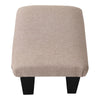 Footstool Ottoman Linen Pouffe Stool Foot Rest Rectangle Padded Seat Shoe Bench