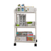 3 Tiers Storage Racks Holders ABS Stainless Steel Trolley with Wheels Kitchen