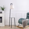 Chic Corner LED Floor Standing Lamp Bookshelf Home Office Light W/Coffee Table