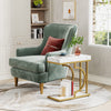 Narrow Side Table White Gold Side Table C Shaped End Table Modern Bedside Table