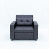 Linen/Faux Leather Sofa Bed Corner - Sofa Bed with Storage & Reversible Chaise