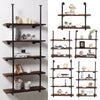 Wooden Rustic Industrial Pipe Metal Wall Floating Shelf Storage Shelving Unit