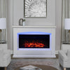 34 '' embedded electric fireplace - LED wood flame heater - safety device white