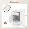 Bedroom Side Table Storage Cabinet Nightstand w/USB Ports & Outlets-White