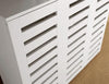 3 Door Shoe Storage Cabinet White Wooden Rack Stand Cupboard Slatted Doors Oslo