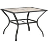 Square Garden Dining Table – Outdoor Patio Table w/ Parasol Hole & PC Top