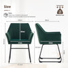 2PC Green Dining Chair Velvet Padded Seat Dining Room Kitchen Chair Modern