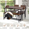 Dining Table Chair and Bench Set 6 Industrial Style Kitchen Dining Table Set