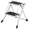 SONGMICS 2-Step Folding Ladder – Heavy Duty Steel, Portable, Anti-Slip, 150kg Ca