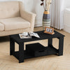 Rectangular Coffee Table Side End Table Wooden TV Stand with Storage Shelf Rack