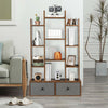 12 Tier Bookshelf Open Storage Wood Bookcase Organizer Display Shelf