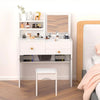 Dressing Table w/Mirror Modern Make up Desk Vanity Table Set+Stool White UK