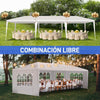 3*9m 5-Sided Iron PE Cloth Spiral Pipe Pergola Canopy Patio Gazebo Play Tent