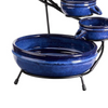 Solar Blue Neptune Ceramic Trickle Cascade Outdoor Garden Water Fountain Feature