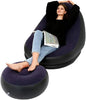 Inflatable Lazy Chair with Footstool Relax Lounge Chair Accent Sofa Chair
