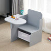 2 in 1 Children Chair Desk with Storage Bin Mysize Arts Craft Snack Toddler Kids