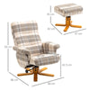 Swivel Recliner Chair with Footstool, Wooden Base and Storage for Living Room