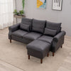 Luxury 3 Seater Corner Sofa Armchair Settee Couch with Footstool Living Room