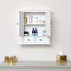 White painted mirrored bathroom wall medicine cabinet internal shelving storage
