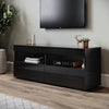 High Gloss Black 120cm TV Stand Cabinet Unit 2 Door Sideboard with LED Lights