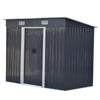 Pent Roof 4ftx8ft Metal Garden Shed for Outdoor Storage Free Foundation Base