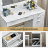 White Dressing Table With LED Makeup Desk MDF with 4 Drawers Bedroom Modern