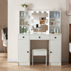 Dressing Table With Led Mirror Drawers Stool Set Makeup Desk Vanity Table Lights