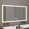 Oversize Anti-Fog LED Bathroom Mirror with Illuminated Lights Elegant Gold Edge