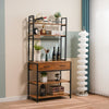 Kitchen Baker’s Rack Industrial Utility w/Storage Drawer&Hook Microwave Stand