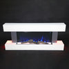 2024 Wall Mounted Electric HD Flames LED Fire 50" White Fireplace Suite Surround