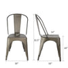 Set of 4 Metal Dining Chairs Industrial Kitchen Chairs Stackable Seat Bronze