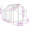 Greenhouse with Base Frame 334x169x202 Aluminium W9C4