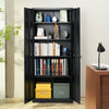 VEVOR Metal Storage Cabinet w/ 3 Keys Adjustable Shelves & Magnetic Door Black