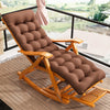 Bamboo Sun Lounger Garden Chair Bed Folding Outdoor Patio Recliner With Headrest
