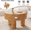 31.5-Inch Round Coffee Table, Modern Wooden Circle Tea Table for Living Room