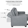 Modern 2 Seater Sofa Bed Click Clack Couch Sleeper Settee for Bedroom, Grey
