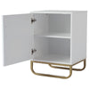 Single Door Storage Cabinet Sideboard Table Furniture Side Nightstand Metal Legs